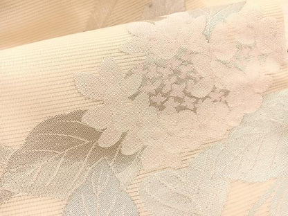 平和屋着物＊夏物　九寸名古屋帯　紫陽花　銀糸　正絹　逸品　BAAX7811hv