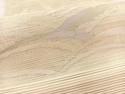 平和屋着物＊夏物　八寸名古屋帯　絽綴れ　芝草文　金銀糸　正絹　逸品　BAAX7813hv