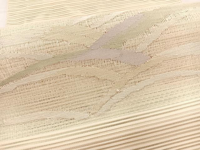 平和屋着物＊夏物　八寸名古屋帯　絽綴れ　芝草文　金銀糸　正絹　逸品　BAAX7813hv