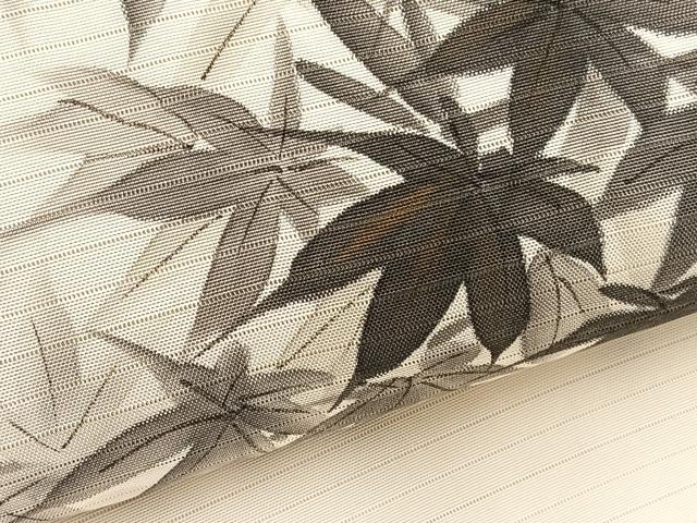 平和屋着物＊夏物　絽塩瀬　九寸名古屋帯　作家物　手描き　楓　金彩　正絹　逸品　BAAX7815hv