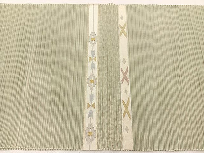 平和屋着物＊夏物　八寸名古屋帯　絽綴れ　横段花文　金銀糸　正絹　逸品　未使用　BAAX7818hv