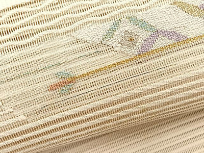 平和屋着物＊夏物　八寸名古屋帯　絽綴れ　枝葉文　金銀糸　正絹　逸品　BAAX7819hv