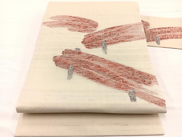 平和屋着物＊夏物　九寸名古屋帯　紬地　板橋　正絹　逸品　BAAX7821hv