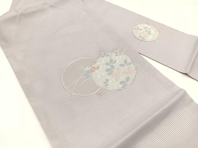 平和屋着物＊夏物　九寸名古屋帯　萩丸文　銀糸　正絹　逸品　BAAX7825hv