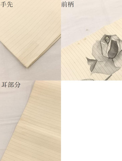平和屋着物＊夏物　絽塩瀬　九寸名古屋帯　作家物　手描き　薔薇　正絹　逸品　BAAX7826hv