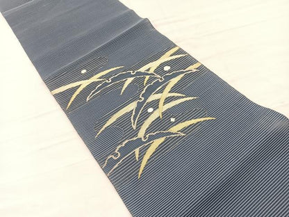 平和屋着物＊夏物　八寸名古屋帯　絽綴れ　露芝文　金糸　正絹　逸品　BAAX7827hv