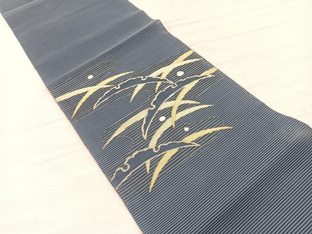 平和屋着物＊夏物　八寸名古屋帯　絽綴れ　露芝文　金糸　正絹　逸品　BAAX7827hv