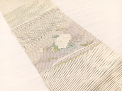 平和屋着物＊夏物　八寸名古屋帯　絽綴れ　牡丹　金銀糸　正絹　逸品　BAAX7828hv