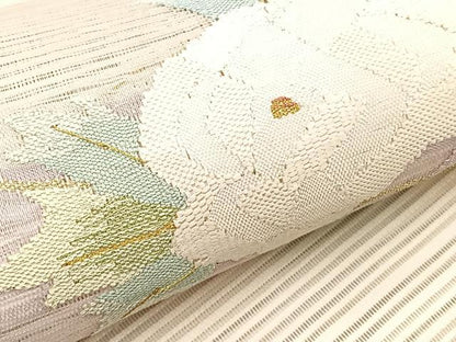 平和屋着物＊夏物　八寸名古屋帯　絽綴れ　牡丹　金銀糸　正絹　逸品　BAAX7828hv