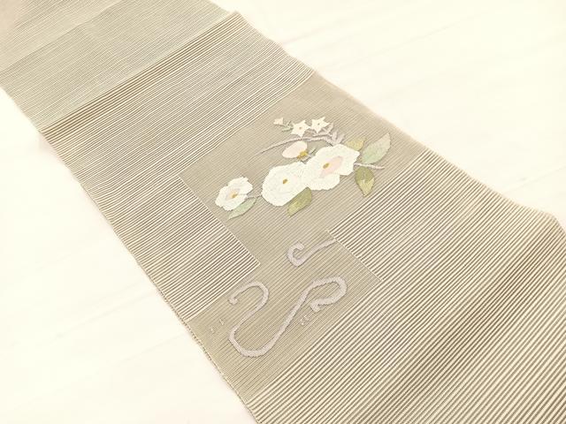 平和屋着物＊夏物　八寸名古屋帯　絽綴れ　枝花文　金銀糸　正絹　逸品　BAAX7829hv