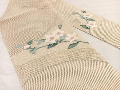 平和屋着物＊夏物　八寸名古屋帯　絽綴れ　桔梗　銀糸　正絹　逸品　BAAX7832hv