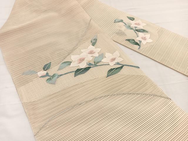 平和屋着物＊夏物　八寸名古屋帯　絽綴れ　桔梗　銀糸　正絹　逸品　BAAX7832hv