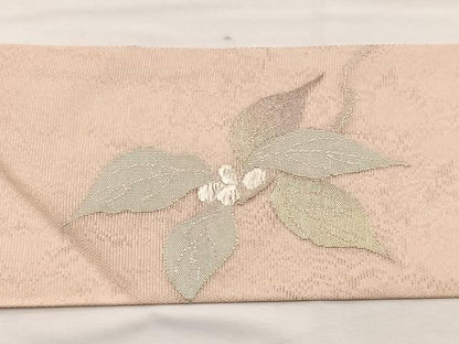 平和屋着物＊夏物　九寸名古屋帯　南天文　金糸　正絹　逸品　BAAX7834hv