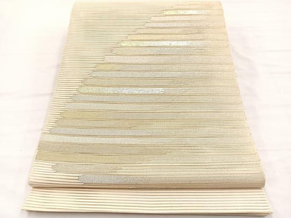 平和屋着物＊夏物　八寸名古屋帯　絽綴れ　絣文様　金銀糸　正絹　逸品　BAAX7835hv