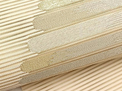 平和屋着物＊夏物　八寸名古屋帯　絽綴れ　絣文様　金銀糸　正絹　逸品　BAAX7835hv