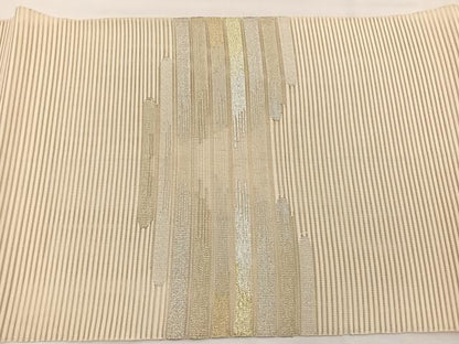 平和屋着物＊夏物　八寸名古屋帯　絽綴れ　絣文様　金銀糸　正絹　逸品　BAAX7835hv
