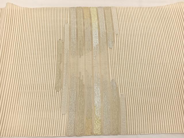 平和屋着物＊夏物　八寸名古屋帯　絽綴れ　絣文様　金銀糸　正絹　逸品　BAAX7835hv