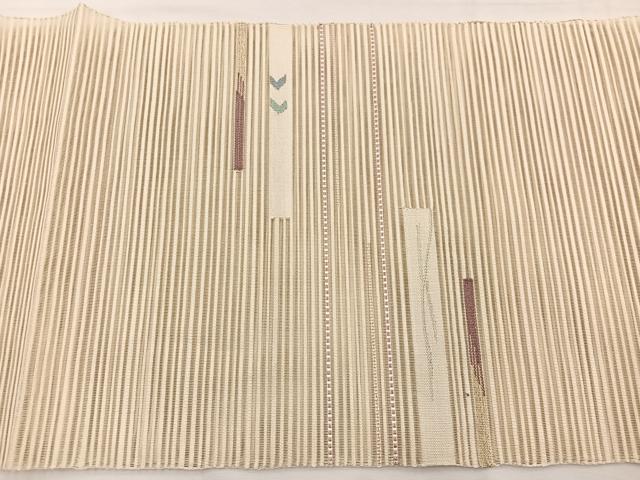 平和屋着物＊夏物 八寸名古屋帯 絽綴れ 横段文 金銀糸