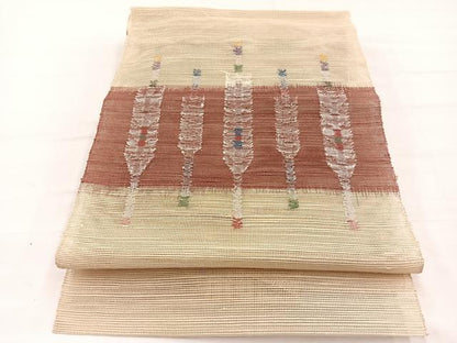 平和屋着物＊夏物　1854年創業　帯屋捨松　八寸名古屋帯　矢羽文　正絹　逸品　BAAX7839hv