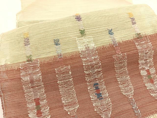 平和屋着物＊夏物　1854年創業　帯屋捨松　八寸名古屋帯　矢羽文　正絹　逸品　BAAX7839hv