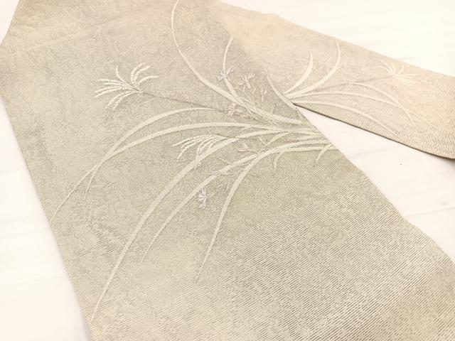 平和屋着物＊夏物　九寸名古屋帯　唐織　草花文　金銀糸　正絹　逸品　BAAX7840hv