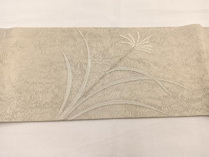 平和屋着物＊夏物　九寸名古屋帯　唐織　草花文　金銀糸　正絹　逸品　BAAX7840hv