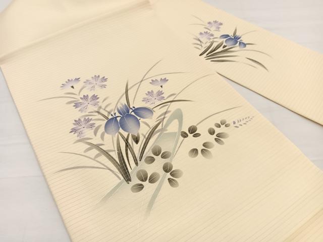 平和屋着物＊夏物　絽塩瀬　九寸名古屋帯　渡橋花文　正絹　逸品　BAAX7843hv