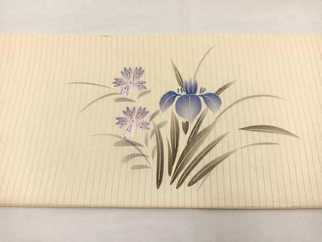 平和屋着物＊夏物　絽塩瀬　九寸名古屋帯　渡橋花文　正絹　逸品　BAAX7843hv