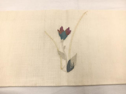 平和屋着物＊夏物　九寸名古屋帯　すくい織　桔梗　金銀糸　正絹　逸品　BAAX7845hv
