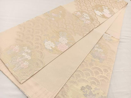 平和屋着物＊夏物　六通柄袋帯　唐織　雪輪花文　金銀糸　正絹　逸品　未使用　BAAX7856hv