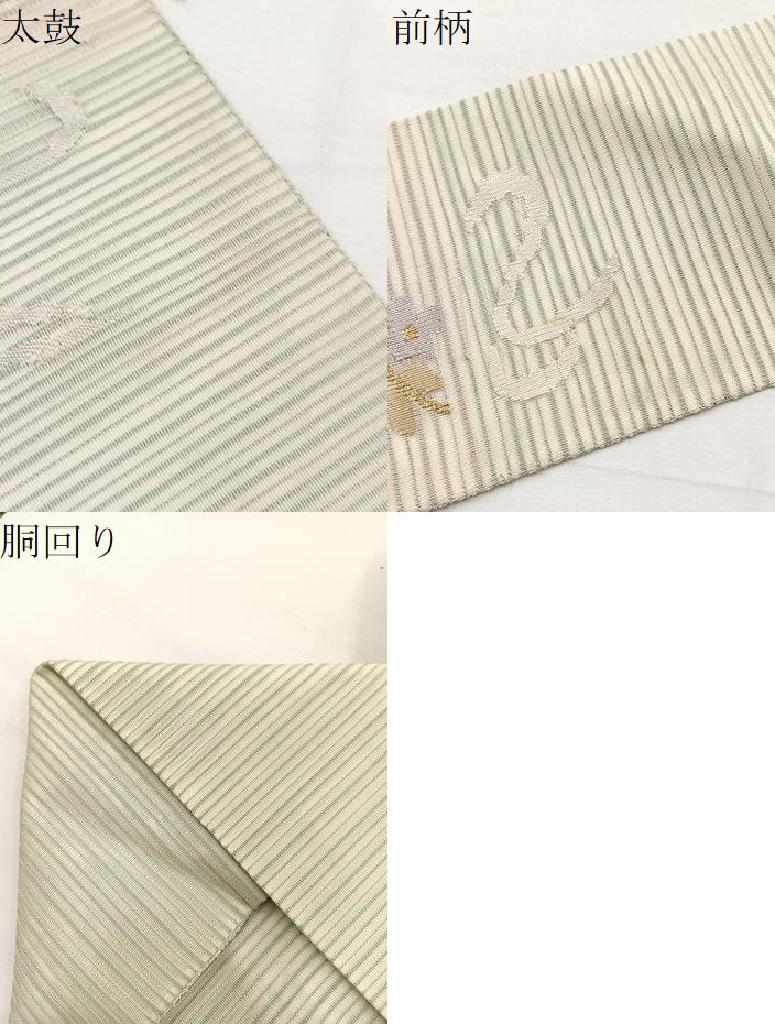 平和屋着物＊夏物　八寸名古屋帯　絽綴れ　流水花文　金糸　正絹　逸品　BAAX7862hv