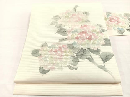 平和屋着物＊夏物　絽塩瀬　九寸名古屋帯　作家物　手描き　朝顔　正絹　逸品　BAAX7880hv