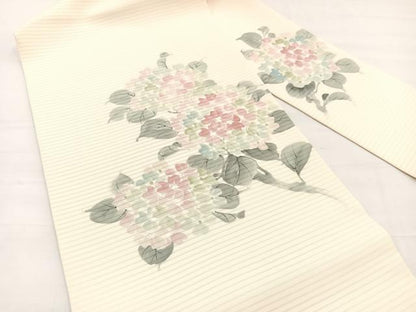 平和屋着物＊夏物　絽塩瀬　九寸名古屋帯　作家物　手描き　朝顔　正絹　逸品　BAAX7880hv