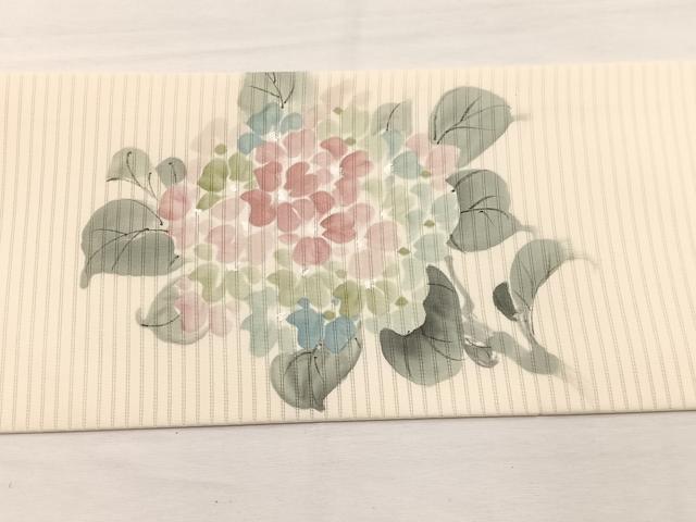 平和屋着物＊夏物　絽塩瀬　九寸名古屋帯　作家物　手描き　朝顔　正絹　逸品　BAAX7880hv