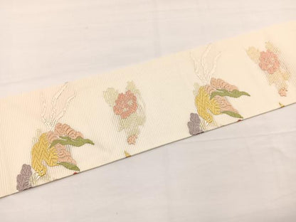 平和屋着物＊夏物　九寸名古屋帯　唐織　花喰鳥　金糸　正絹　逸品　BAAX7887hv
