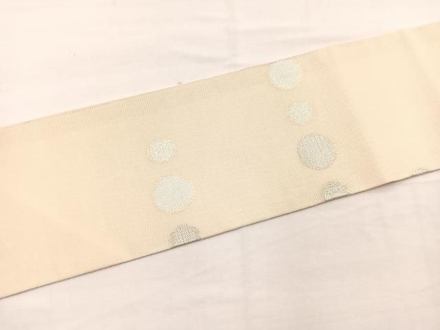 平和屋着物＊夏物　九寸名古屋帯　丸文　銀糸　正絹　逸品　BAAX7889hv