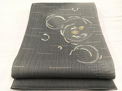平和屋着物＊夏物　太鼓柄袋帯　すくい織　舞葉丸文　金銀糸　正絹　逸品　BAAX7903hv