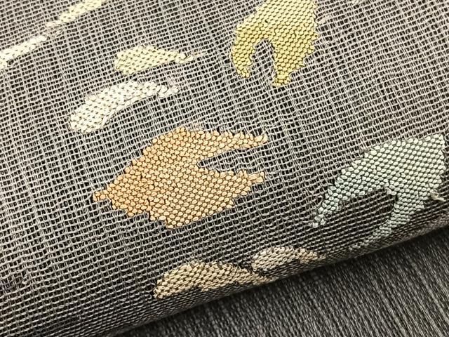 平和屋着物＊夏物　太鼓柄袋帯　すくい織　舞葉丸文　金銀糸　正絹　逸品　BAAX7903hv