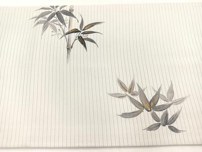 平和屋着物＊夏物　絽塩瀬　太鼓柄袋帯　手描き　笹竹文　金彩　正絹　逸品　BAAX7905hv