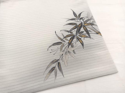 平和屋着物＊夏物　絽塩瀬　太鼓柄袋帯　手描き　笹竹文　金彩　正絹　逸品　BAAX7905hv
