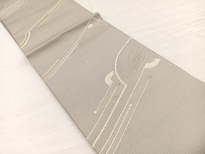 平和屋着物＊夏物　西陣　橋本テル織物謹製　六通柄袋帯　幾何学文様　金糸　証紙付き　正絹　逸品　未使用　BAAX7908hv