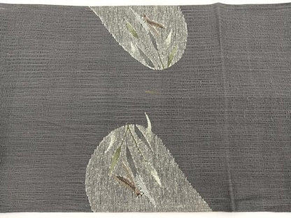 平和屋着物＊夏物　太鼓柄袋帯　すくい織　蜻蛉　銀糸　正絹　逸品　BAAX7912hv