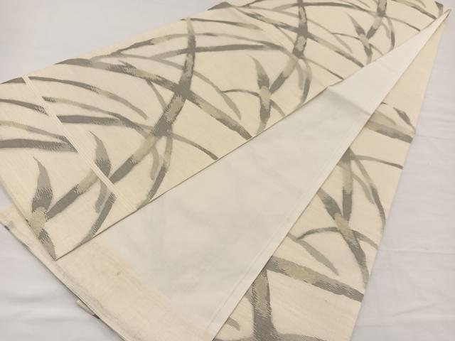 平和屋着物＊夏物　六通柄　本袋帯　七野上布　草葉文　金糸　逸品　BAAX7913hv