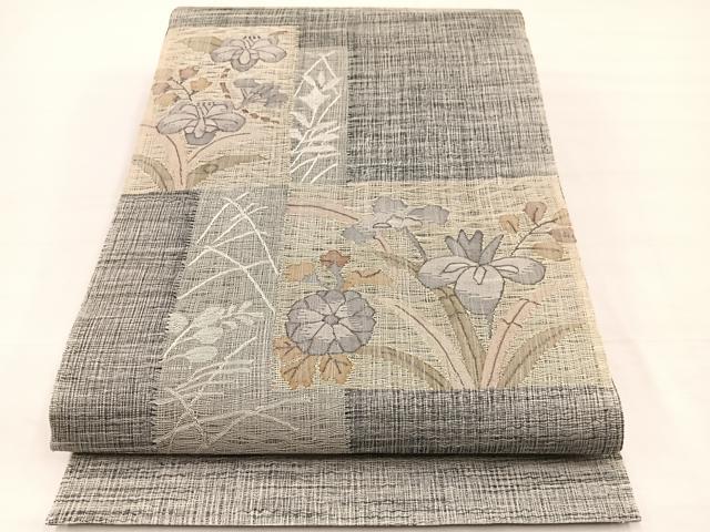平和屋着物＊夏物　太鼓柄袋帯　辻が花　すくい織　銀糸　正絹　逸品　未使用　BAAX7914hv