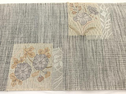 平和屋着物＊夏物　太鼓柄袋帯　辻が花　すくい織　銀糸　正絹　逸品　未使用　BAAX7914hv
