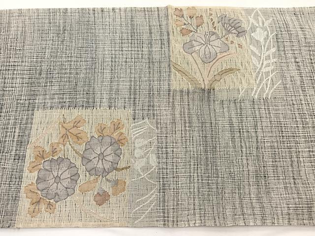 平和屋着物＊夏物　太鼓柄袋帯　辻が花　すくい織　銀糸　正絹　逸品　未使用　BAAX7914hv
