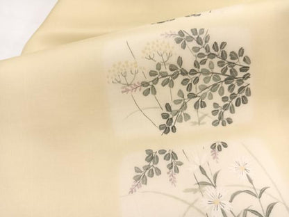 平和屋着物＊夏物　八屋享兵衛作　九寸名古屋帯　色紙花文　金彩　正絹　逸品　BAAX7921hv