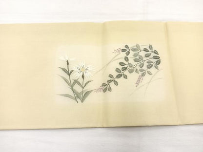 平和屋着物＊夏物　八屋享兵衛作　九寸名古屋帯　色紙花文　金彩　正絹　逸品　BAAX7921hv