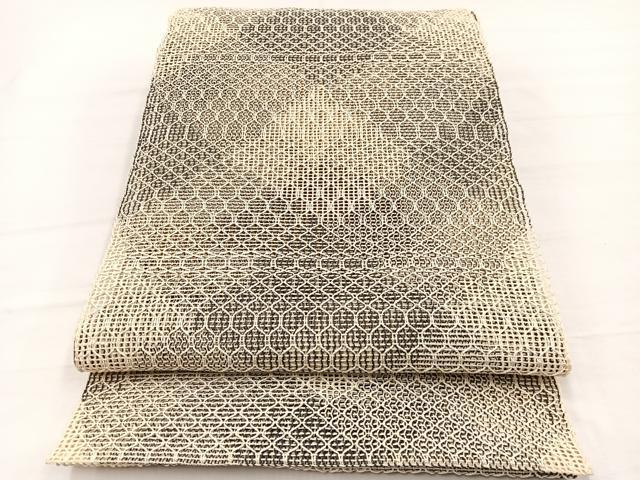 平和屋着物＊夏物　八寸名古屋帯　霞文　正絹　逸品　BAAX7923hv
