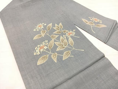 平和屋着物＊夏物　九寸名古屋帯　紫陽花　麻　逸品　BAAX7927hv